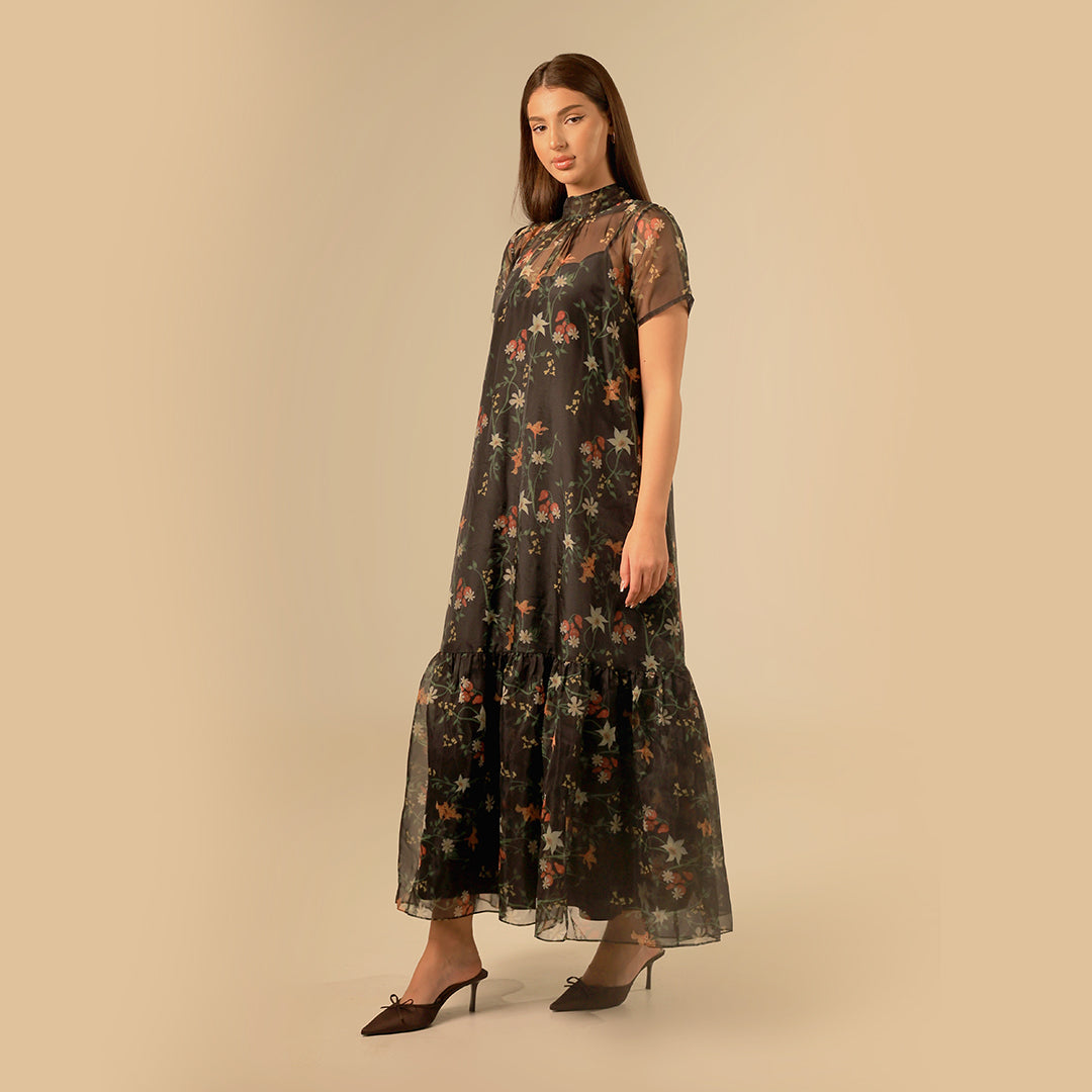 فستان أورجنزا بربطة خلفية مفتوح الظهر