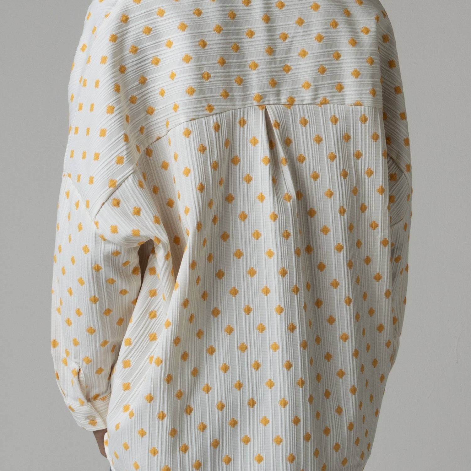 Orange Polka Dot Jaquard Shirt