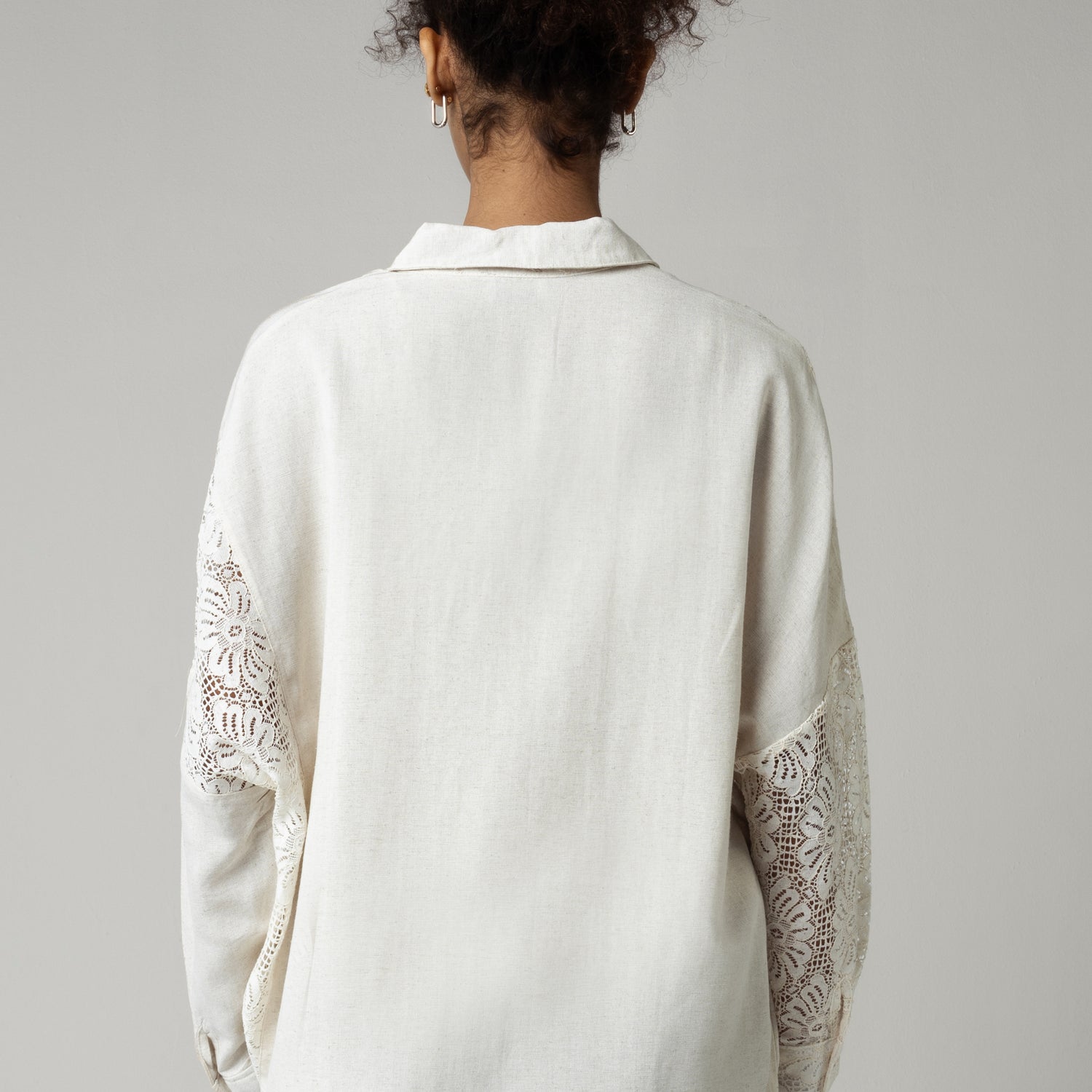 Lace and Linen Mix Shirt