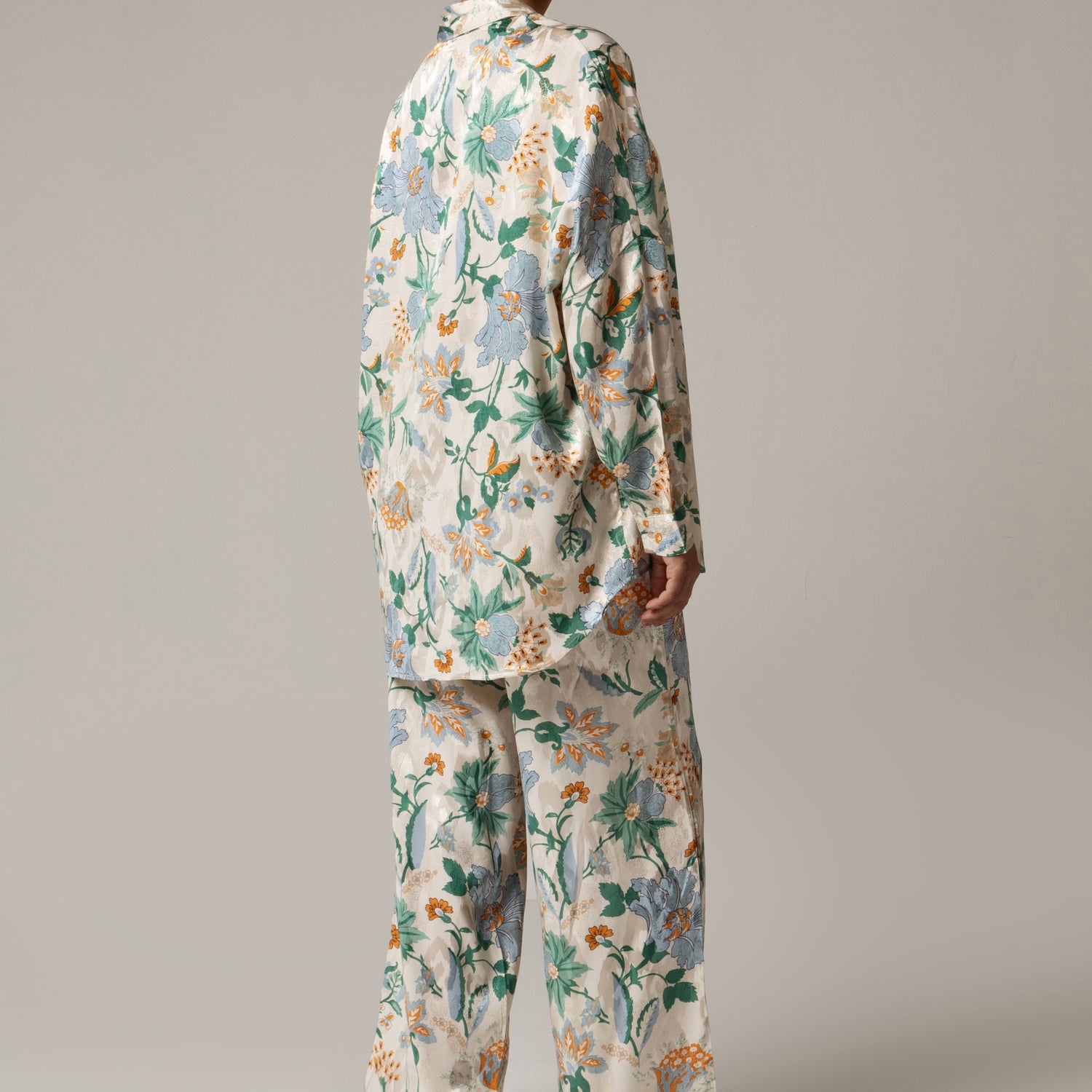 Blue and green printed co-ord Blouse