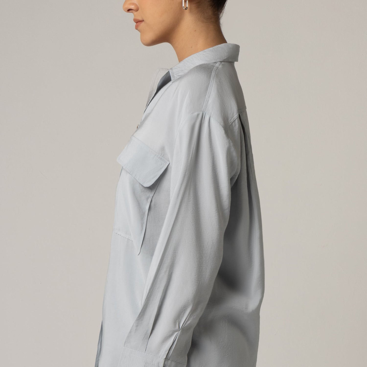 🎁 Utility Pocket Shirt - Light Blue (30% off)