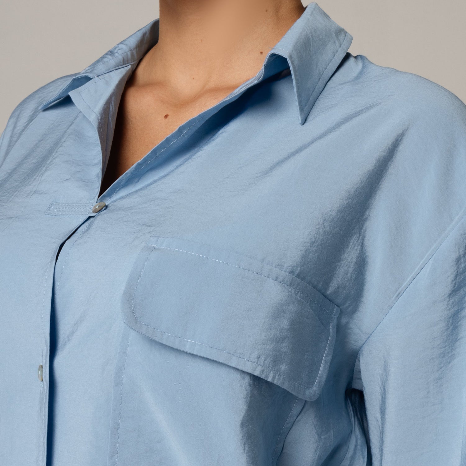 🎁 Utility Pocket Shirt - Blue (30% off)