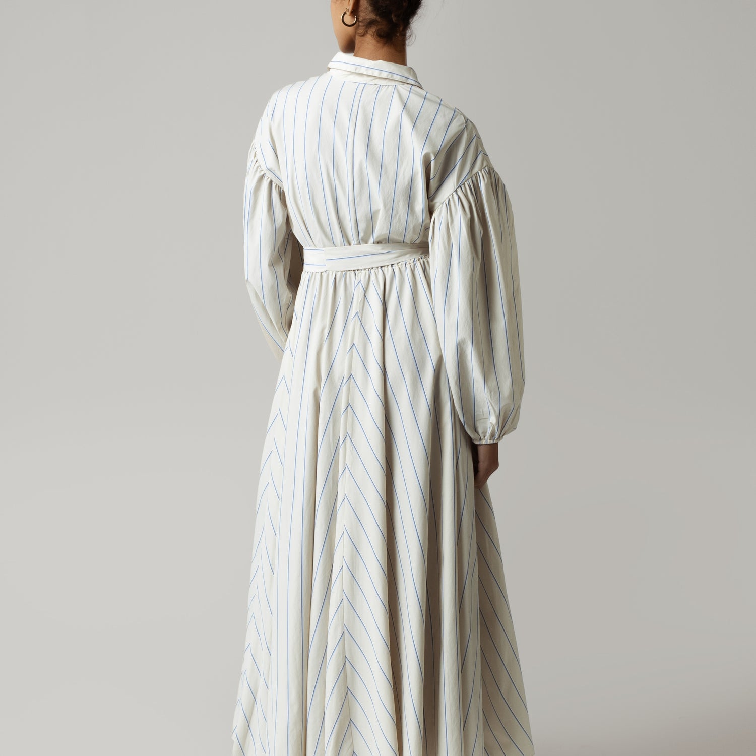 فستان نمط قميص سكري - مخطط