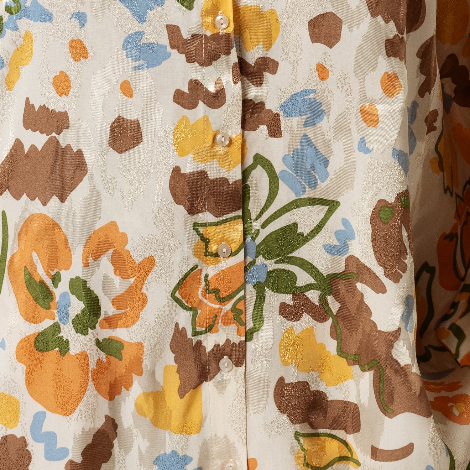 Brown and Orange Printed Co-ord Blouse