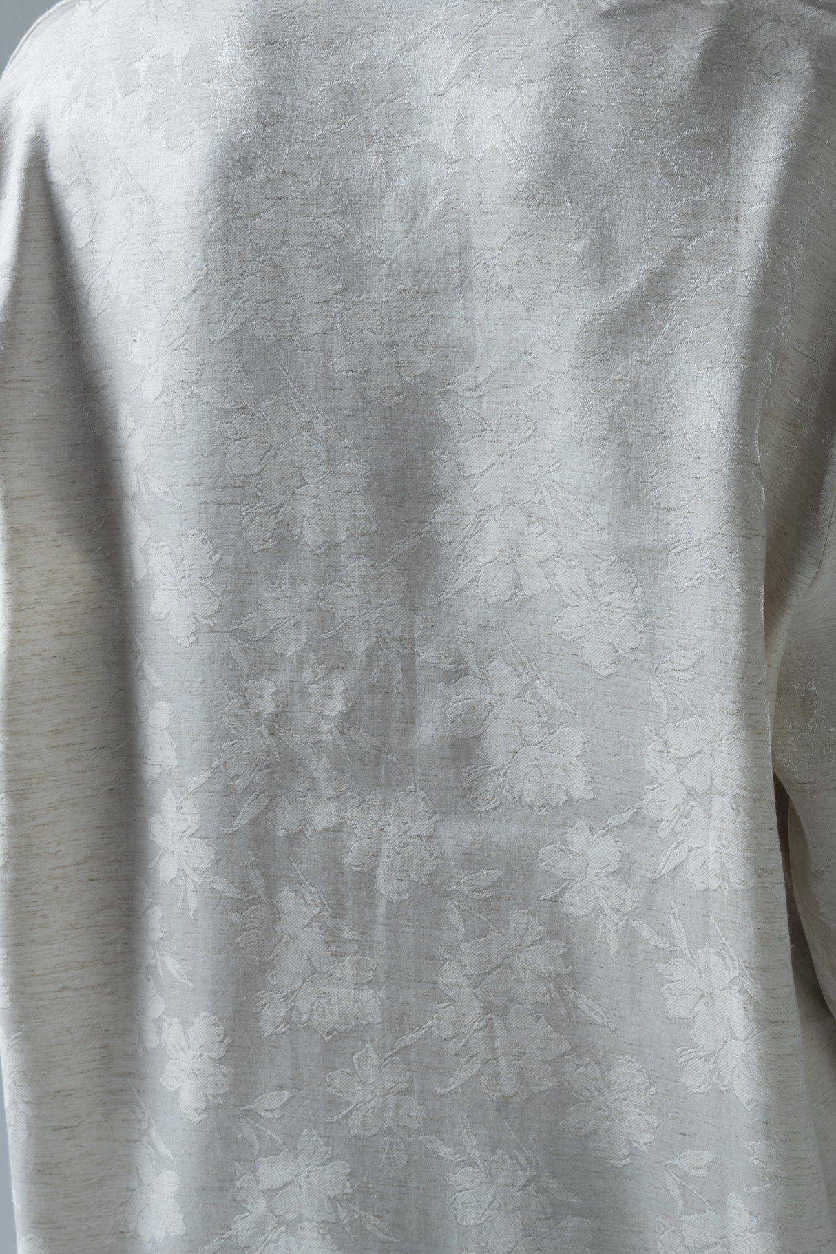 Jaquard Oversized Shirt with Shimmery Effect - White