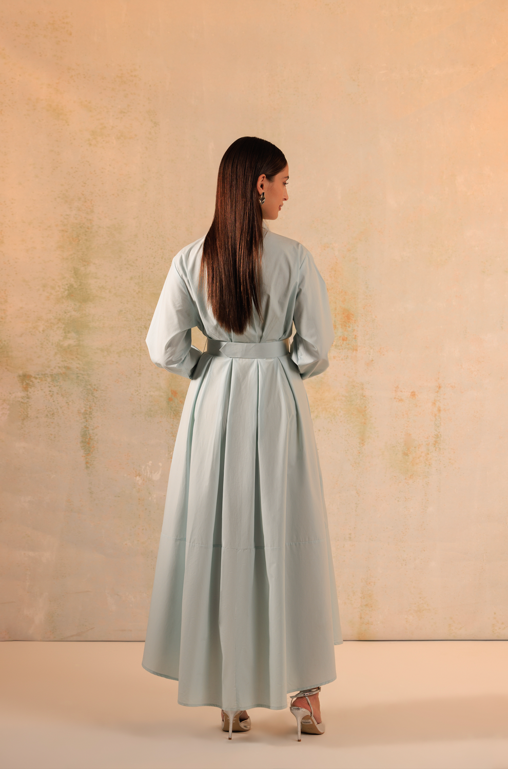 Baby Blue Poplin Shirt Dress