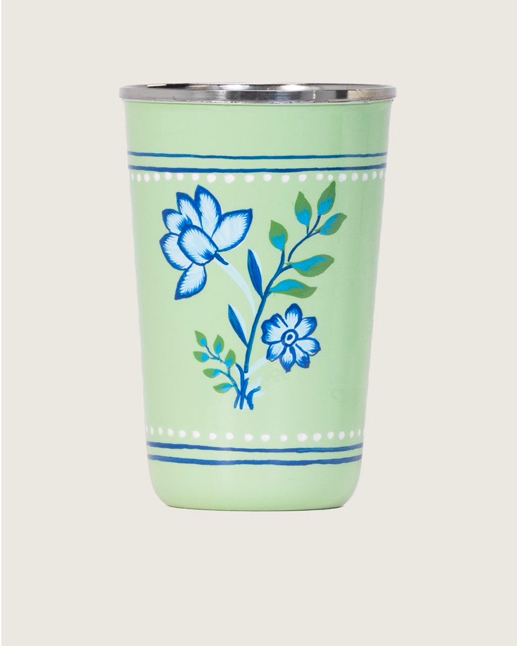 Hand-Painted Blue Meadow Tumbler 4 Piece Set