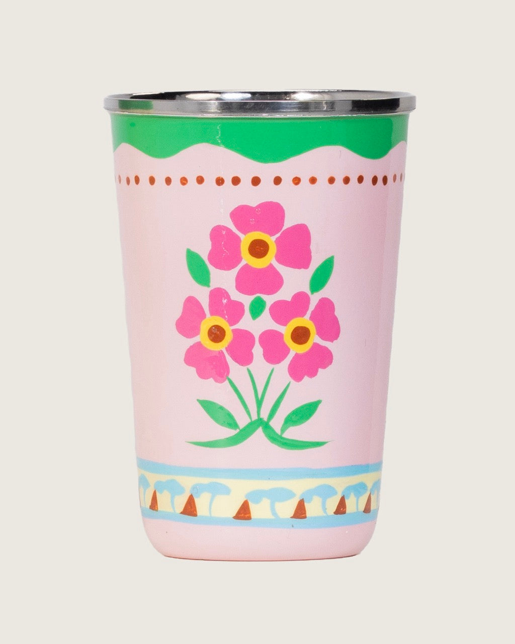Hand-Painted Garden Tumbler 4 Piece Set