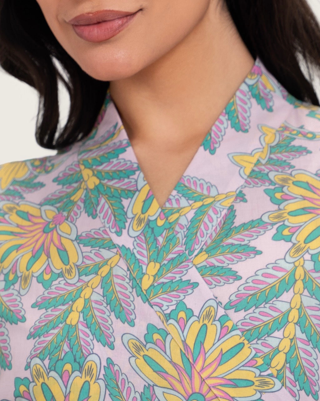 Printed Maxi Wrap dress with Tie Waist & Tassels