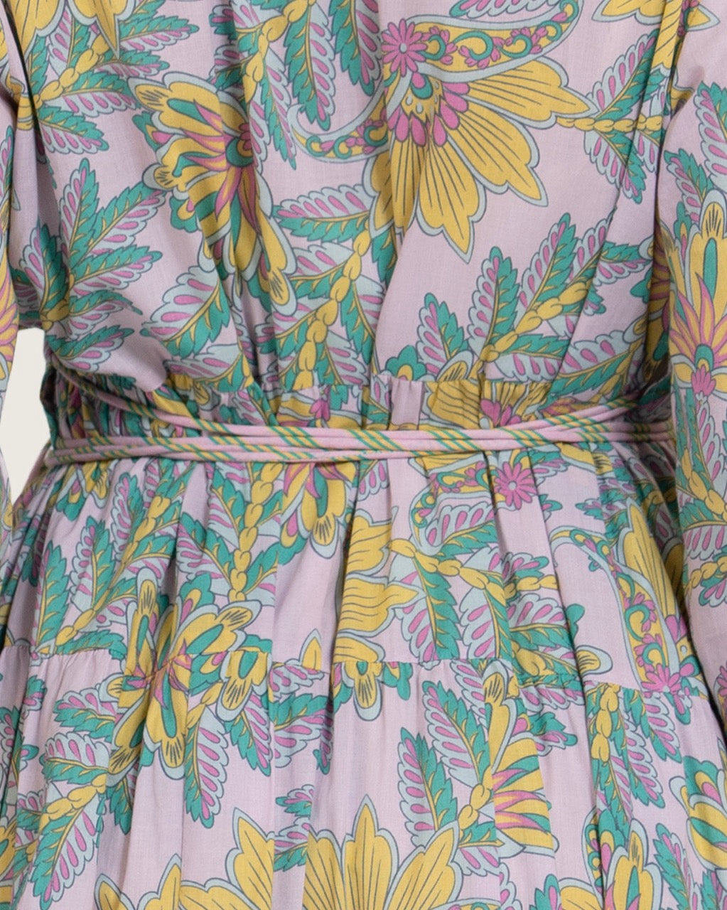 Printed Maxi Wrap dress with Tie Waist & Tassels