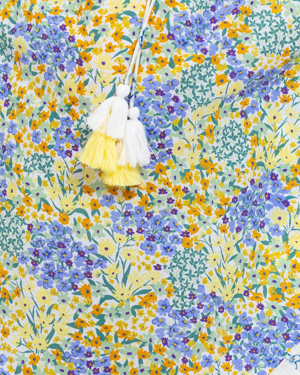 Girls Printed Kaftan with Flowy Silhouette and Sleeves - Pastels