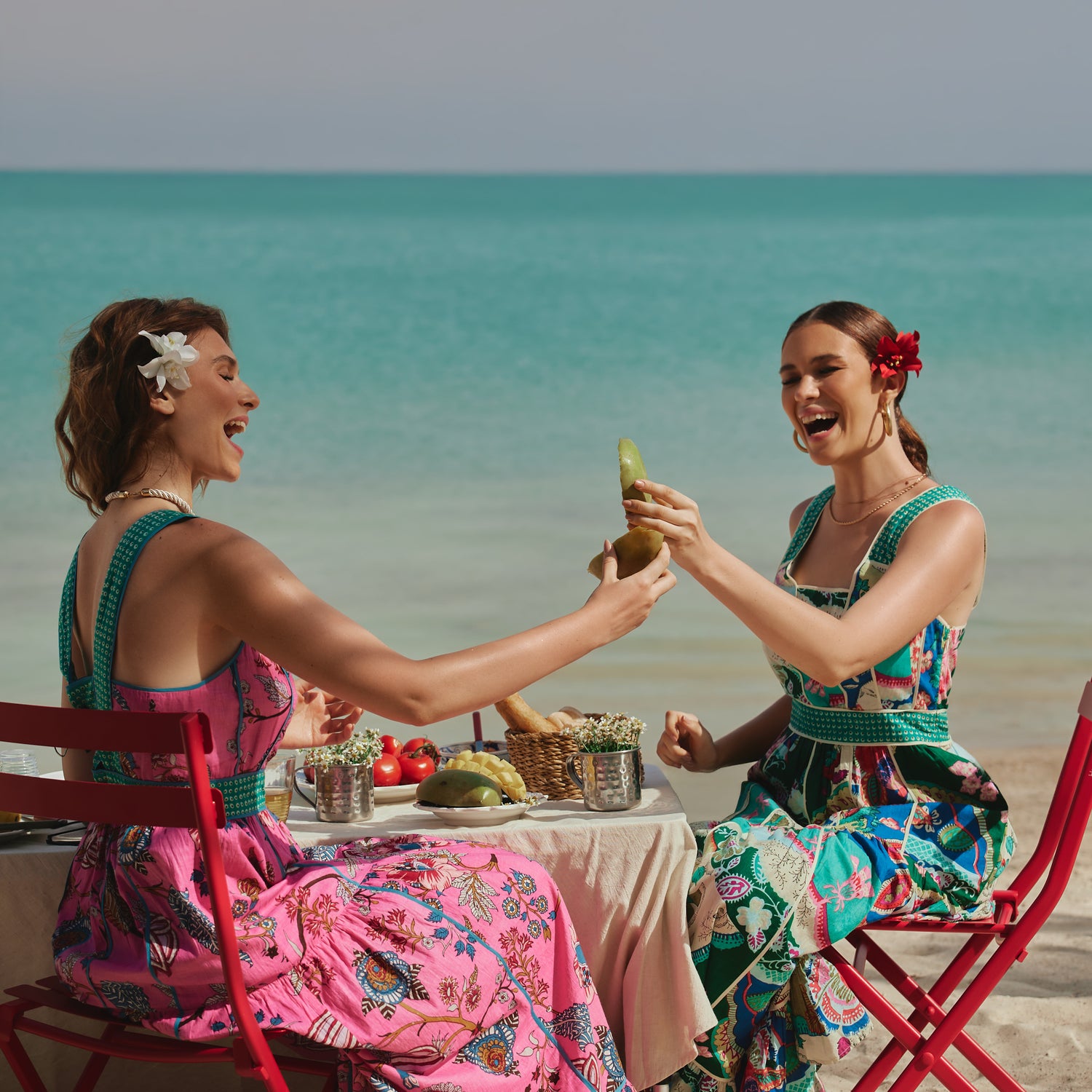 Pink Garden Cotton Maxi Dress