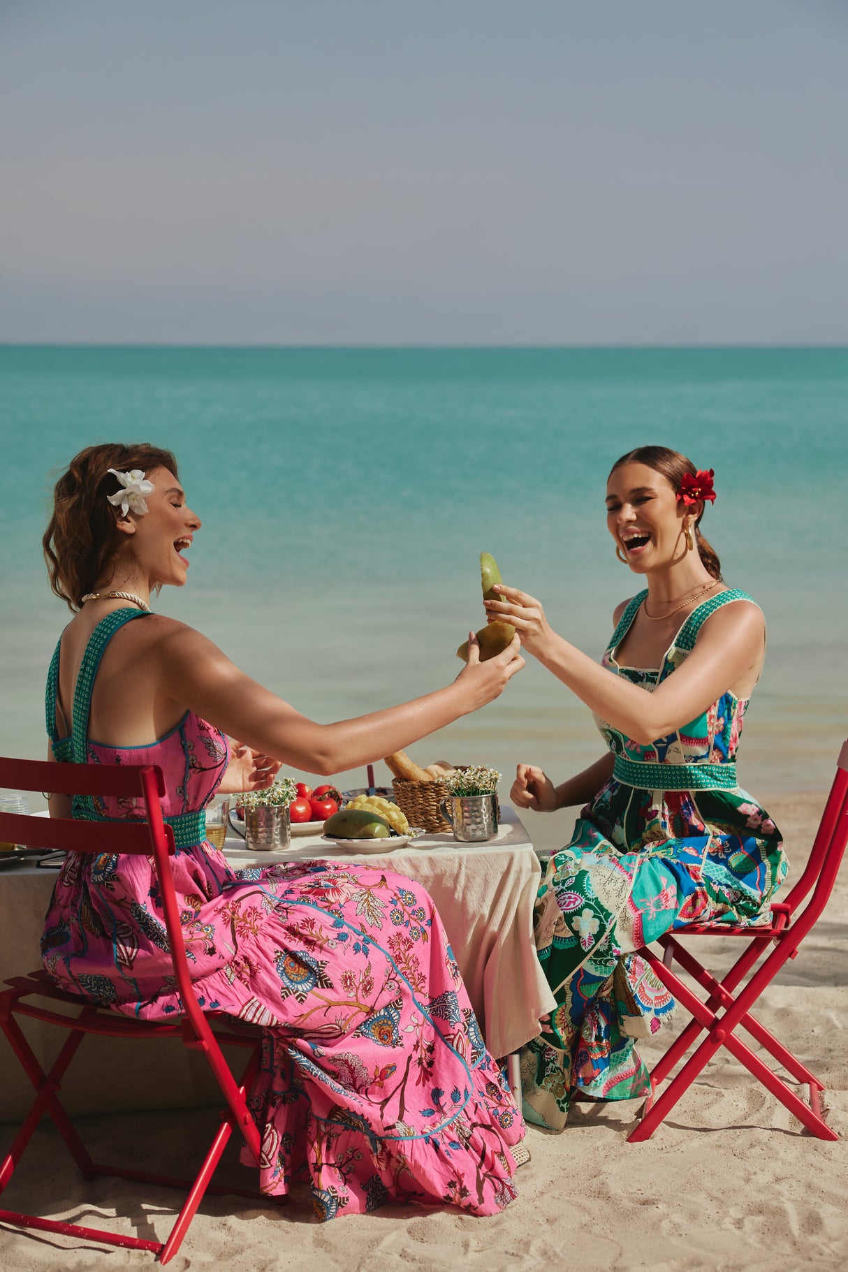 Pink Garden Cotton Maxi Dress