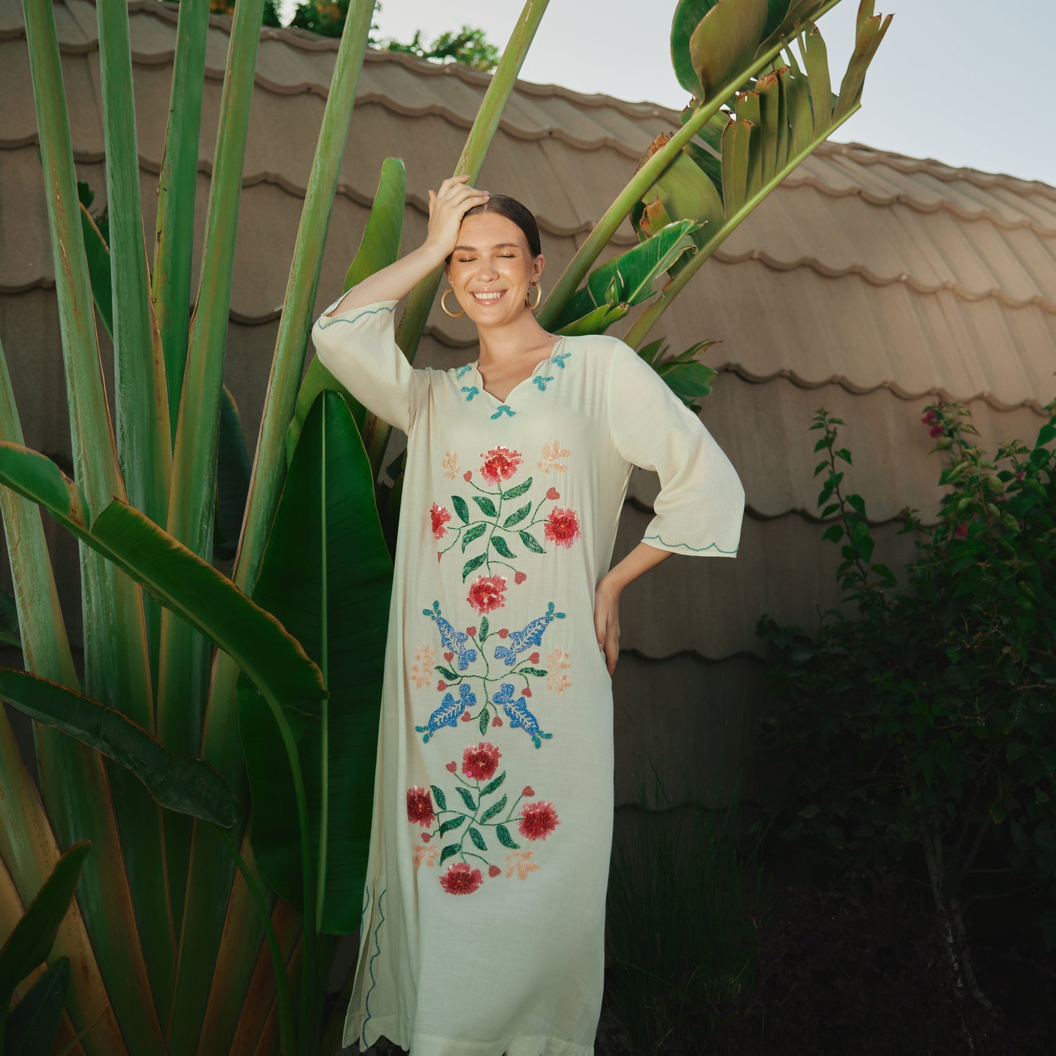 Yellow The Garden of Najel Embellished Dress