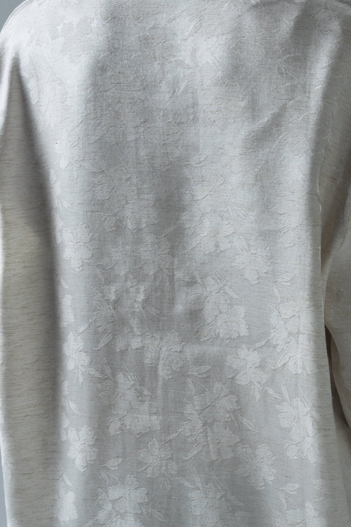 Jaquard Oversized Shirt with Shimmery Effect - White - Noētic