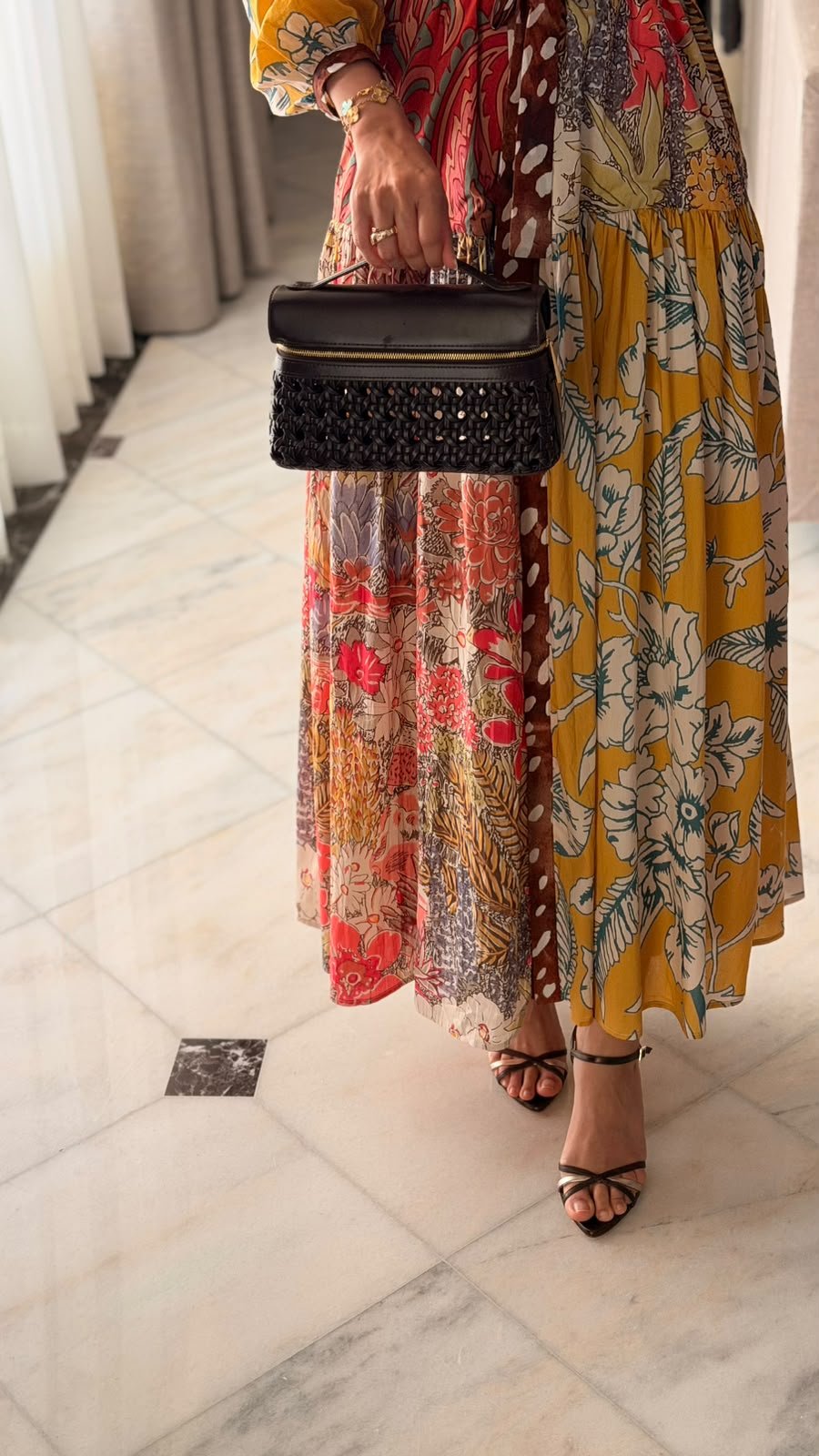 Luxury Modest Poplin Maxi Dress with Bambi & Mixed Artistic Prints - Noētic
