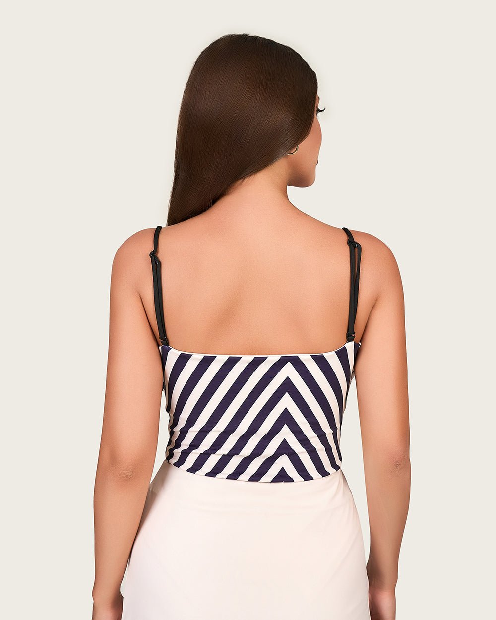 Nautical Stripe Swimsuit Set with Adjustable Straps & Skirt Cover-Up - Noētic