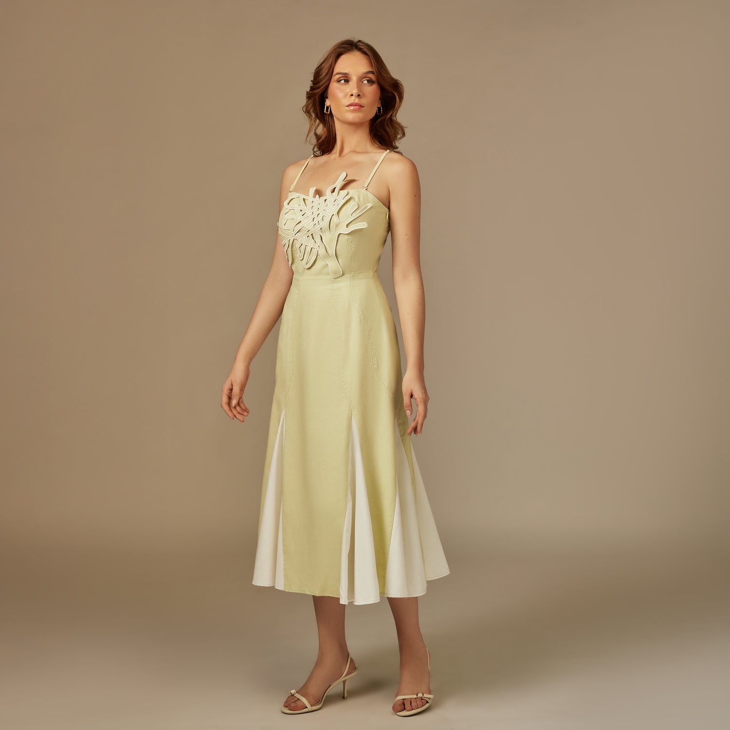 Lemon Yellow Reef Linen Dress