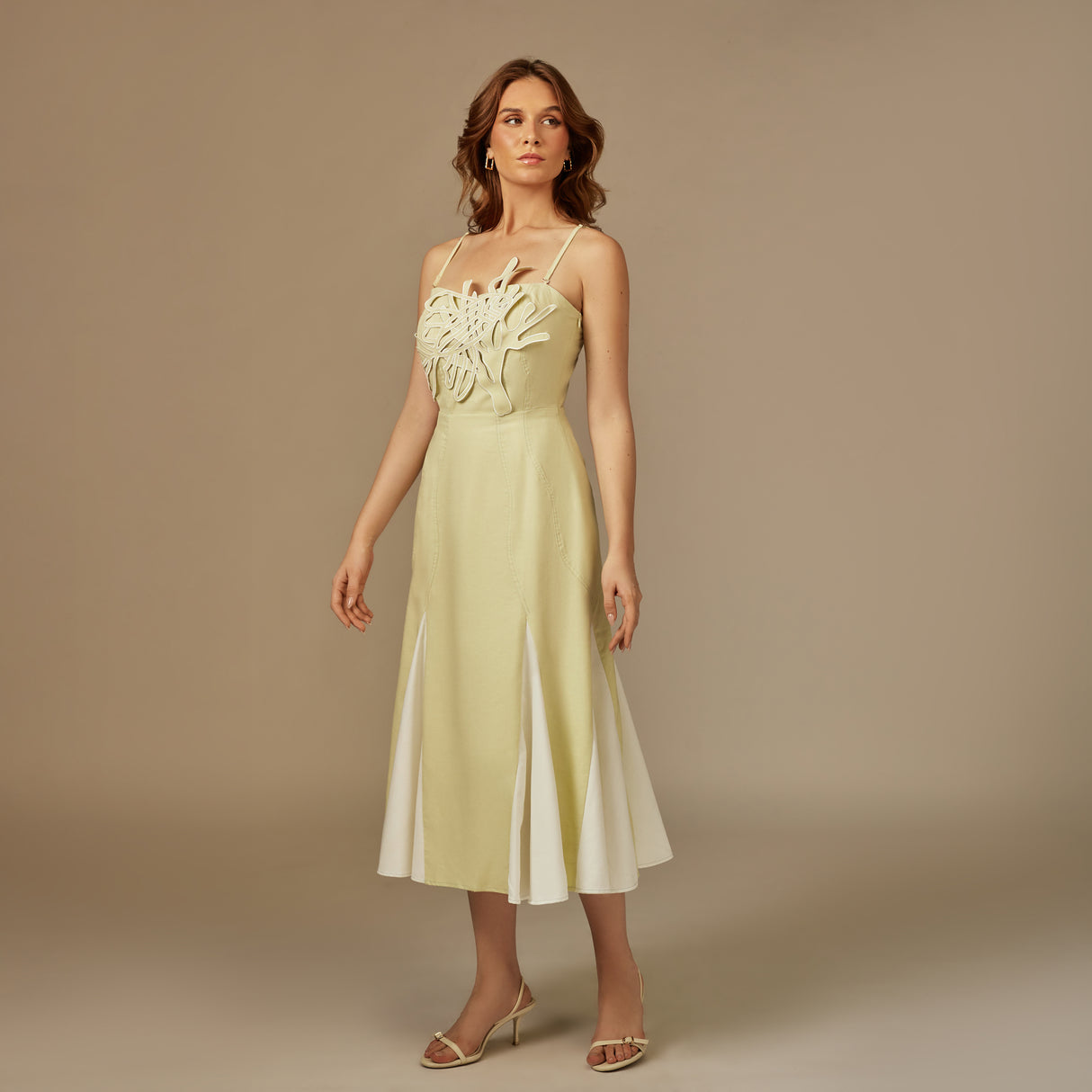 Lemon Yellow Reef Linen Dress
