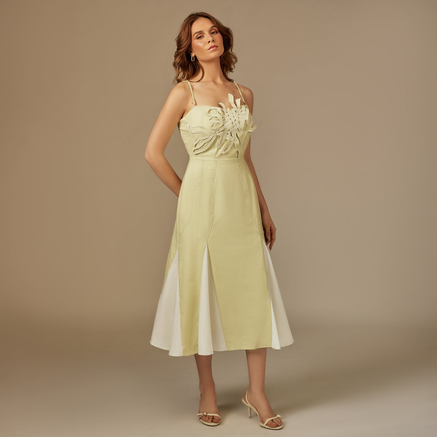 Lemon Yellow Reef Linen Dress