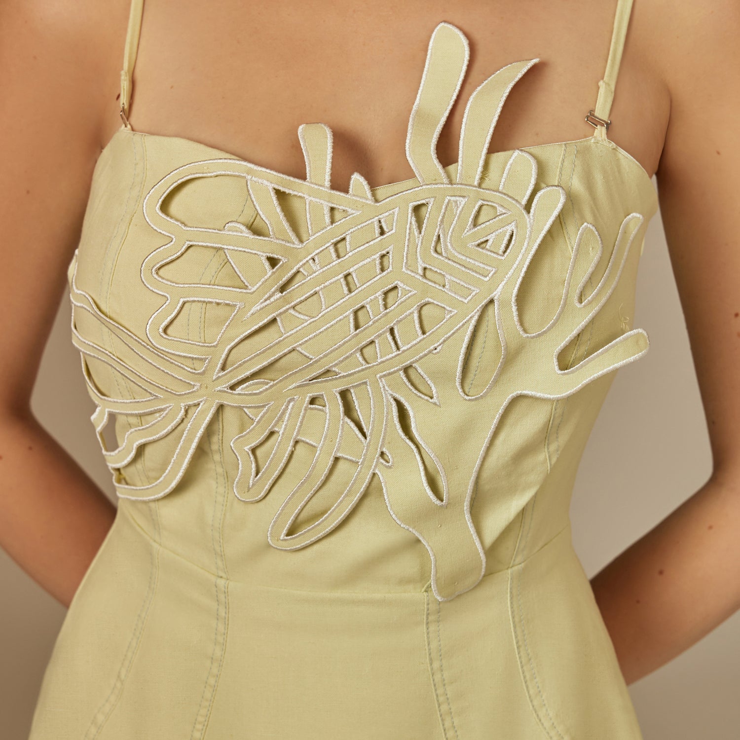 Lemon Yellow Reef Linen Dress