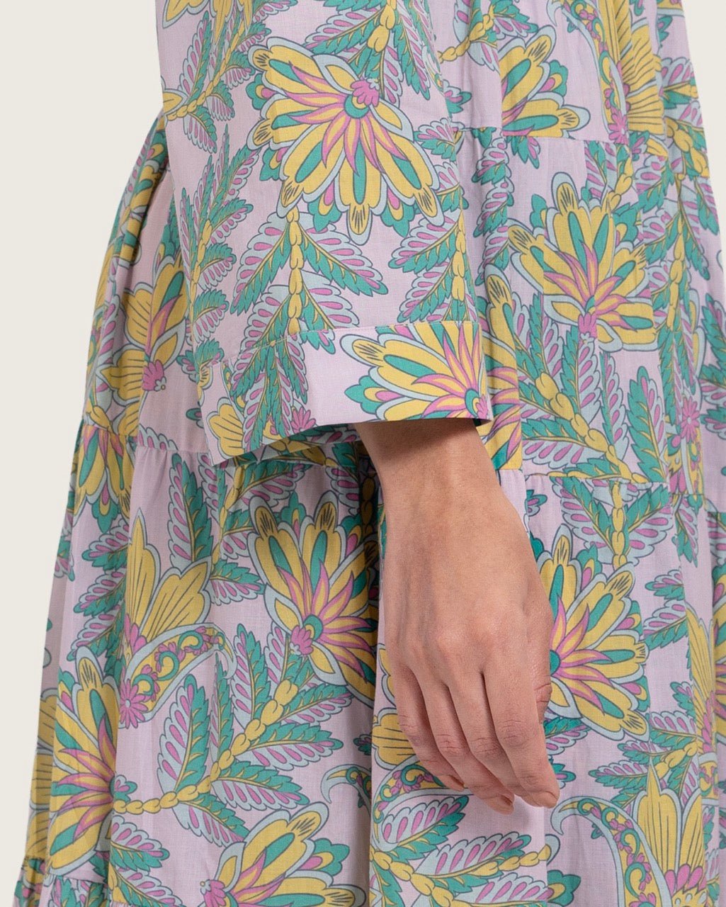 Printed Maxi Wrap dress with Tie Waist & Tassels - Noētic