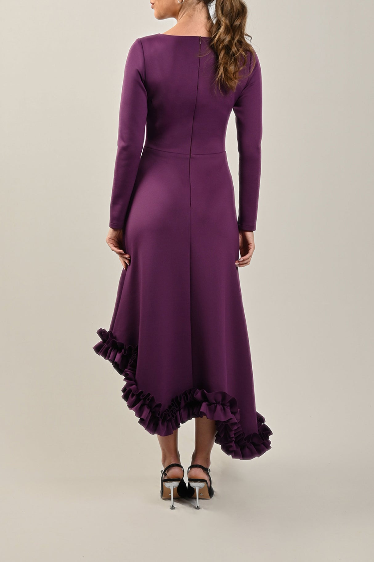 Purple Ruffled Hem Dress - Noētic