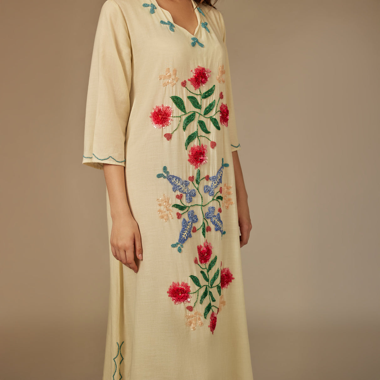 Yellow The Garden of Najel Embellished Dress - Noētic