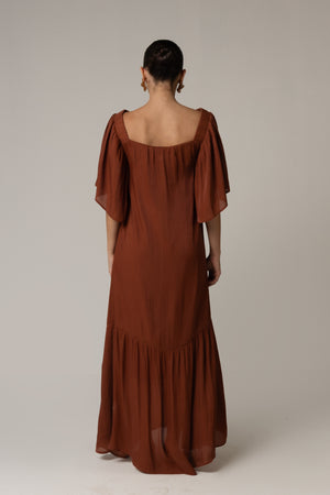 Tonal Embroidered Maxi Dress