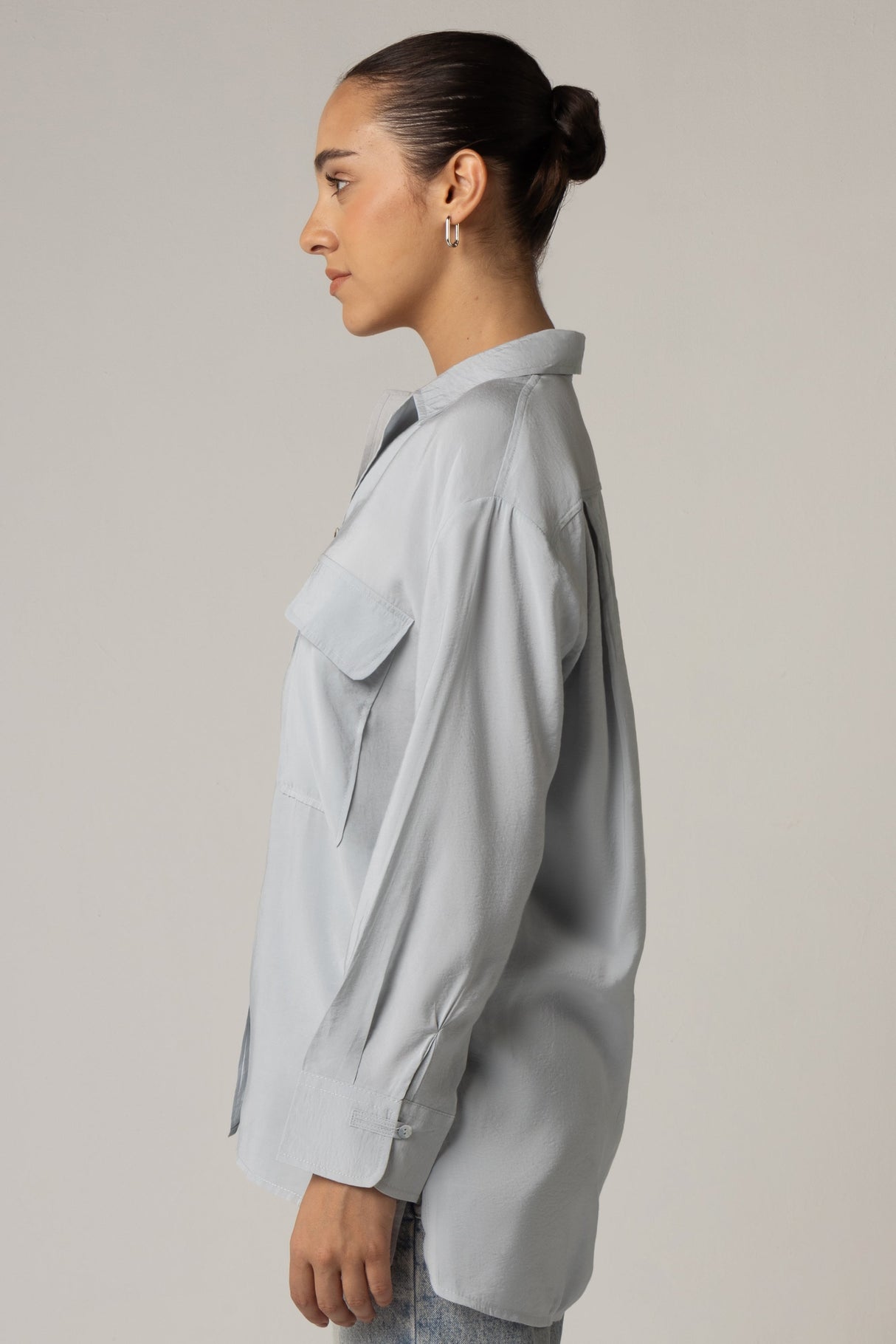 🎁 Utility Pocket Shirt - Light Blue (30% off)