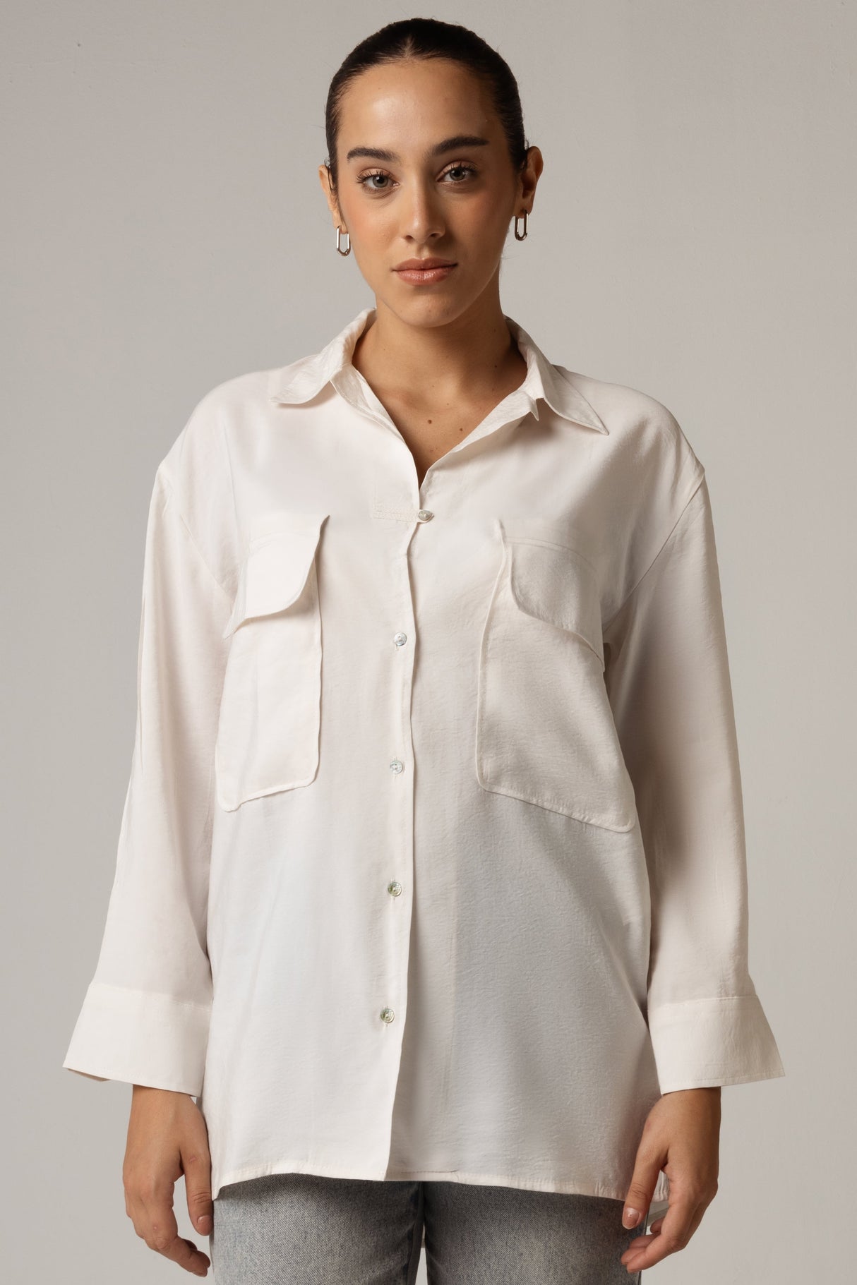 🎁 Utility Pocket Shirt - Off-White (30% off)