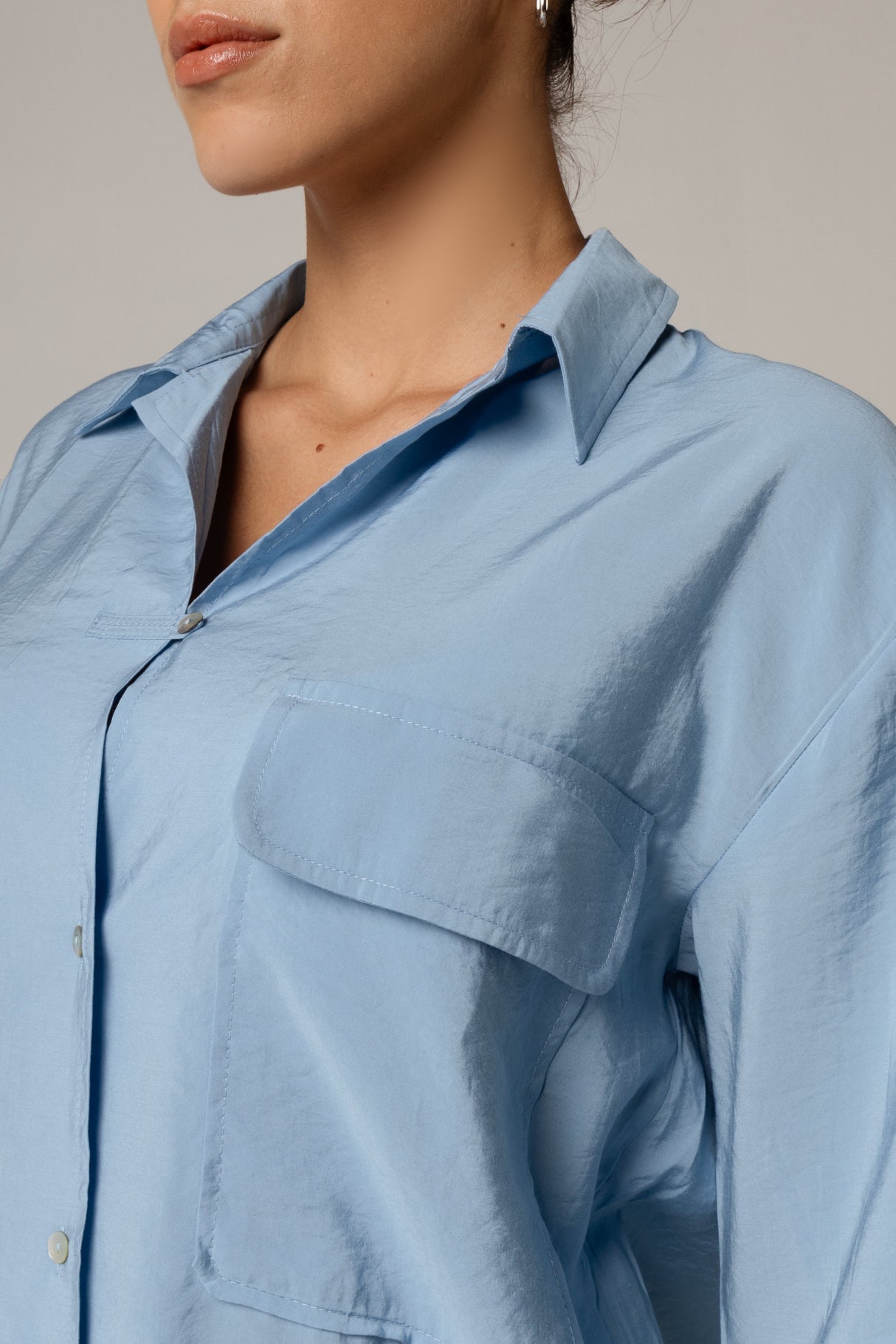 🎁 Utility Pocket Shirt - Blue (30% off)