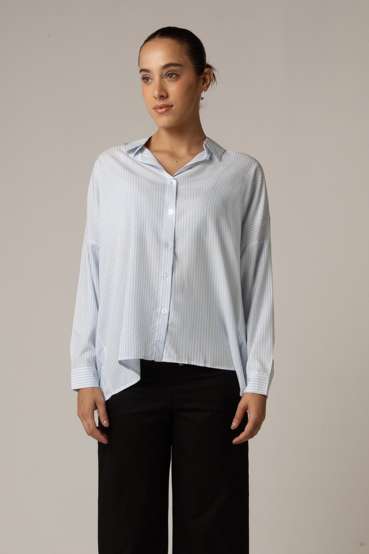 🎁 Classic Light Blue Striped Shirt (30% off)