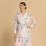 Pastel Floral Chiffon wrap Dress