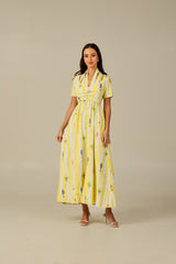 Lightweight Linen Dress with Vibrant Summery Print