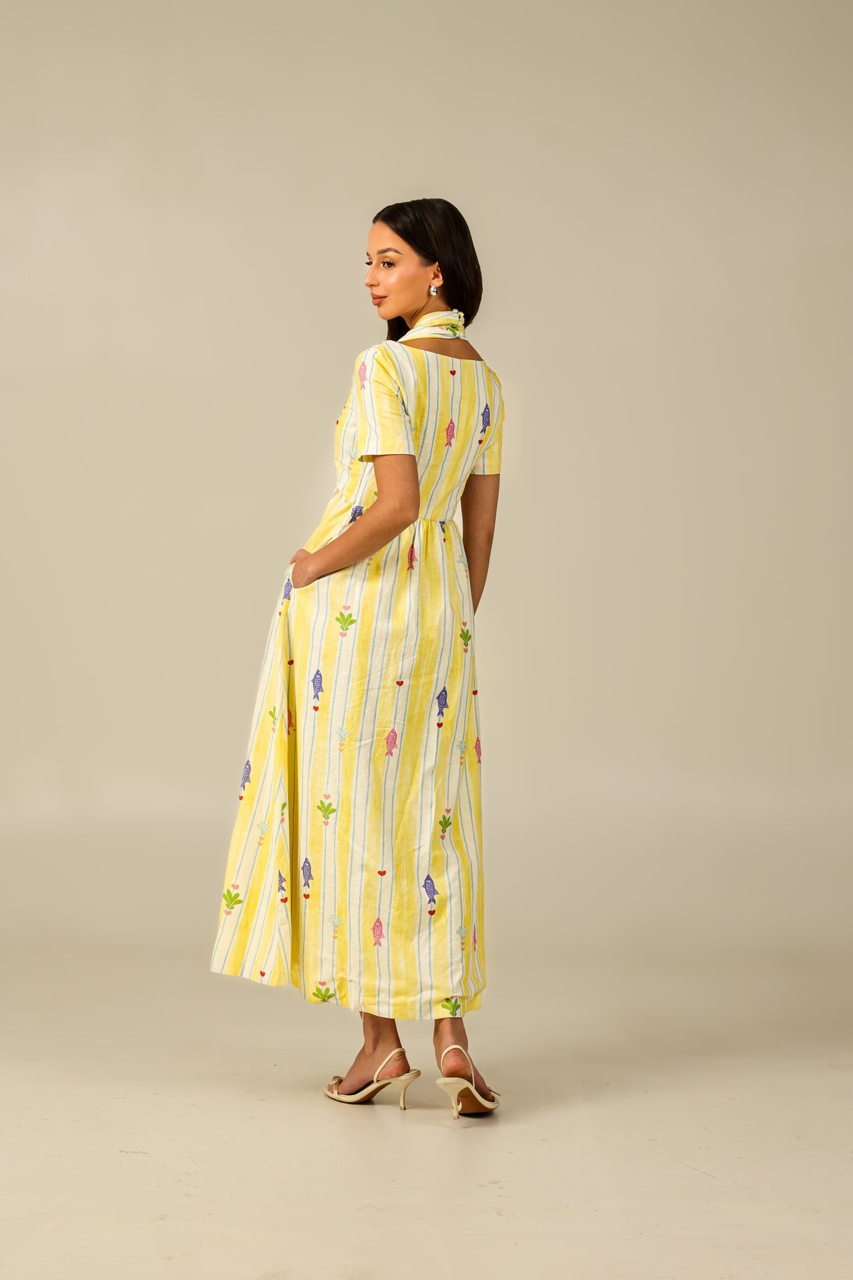 Lightweight Linen Dress with Vibrant Summery Print