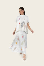 Resort Print Pleated Crepe Set