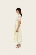 Floral Lace Belted Midi Dress