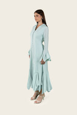 Linen Voile Dress with Ruffle Details
