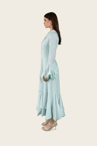 Linen Voile Dress with Ruffle Details