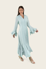 Linen Voile Dress with Ruffle Details