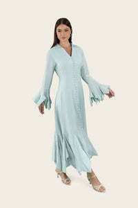 Linen Voile Dress with Ruffle Details