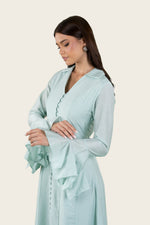 Linen Voile Dress with Ruffle Details