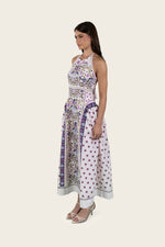 Printed Linen Bow-tie Back Dress