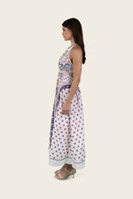 Printed Linen Bow-tie Back Dress