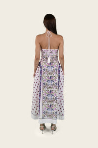 Printed Linen Bow-tie Back Dress