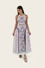 Printed Linen Bow-tie Back Dress