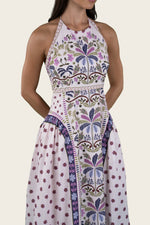 Printed Linen Bow-tie Back Dress