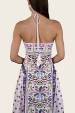 Printed Linen Bow-tie Back Dress