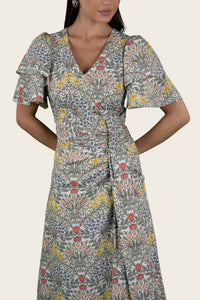 Scenic Print Poplin Dress